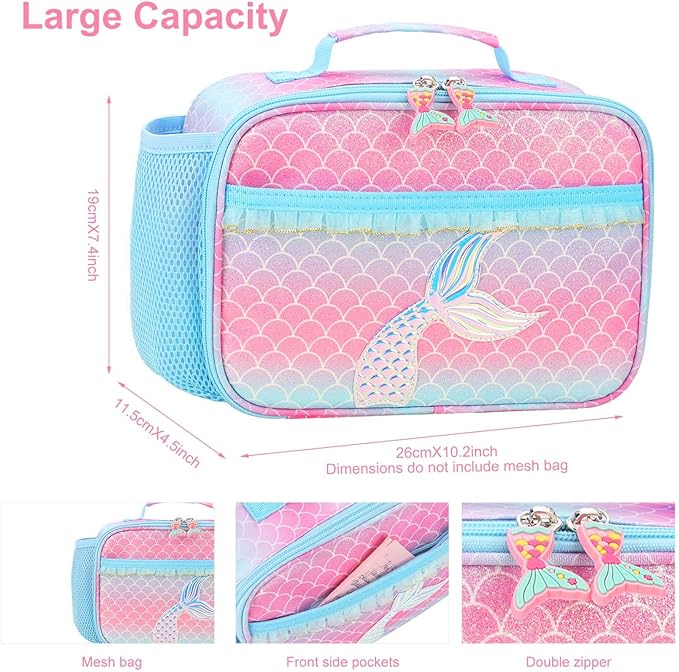 RHCPFOVR Kids Lunch Bag - Insulated Lunch Box for Boys Girls,Washable Lunch Bag and Reusable Toddler Leak-proof Lunchbox for School and Daycare