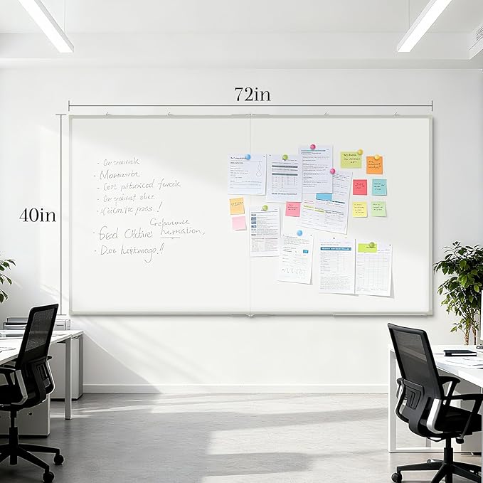 72" x 40" Large White Board, Magnetic Double-Sided Whiteboad Dry Erase, Portable Wall Hanging Whiteboards for Home, School, Office