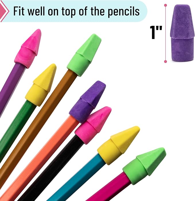 Mr. Pen- Pencil Top Erasers Bulk, 120 Pack, Latex-Free, No-Smudge