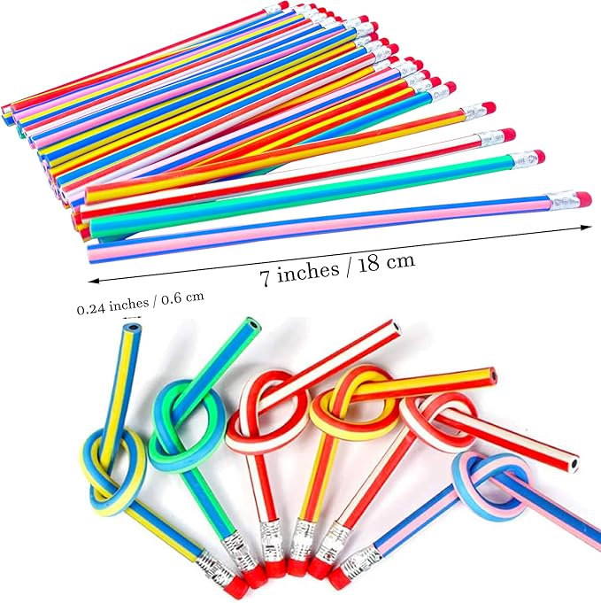 Muiyaneq 40 Pieces Flexible Soft Pencil,Soft Pencils with Eraser,Magic Bend Pencils for Kids Students Gift,School Supplies