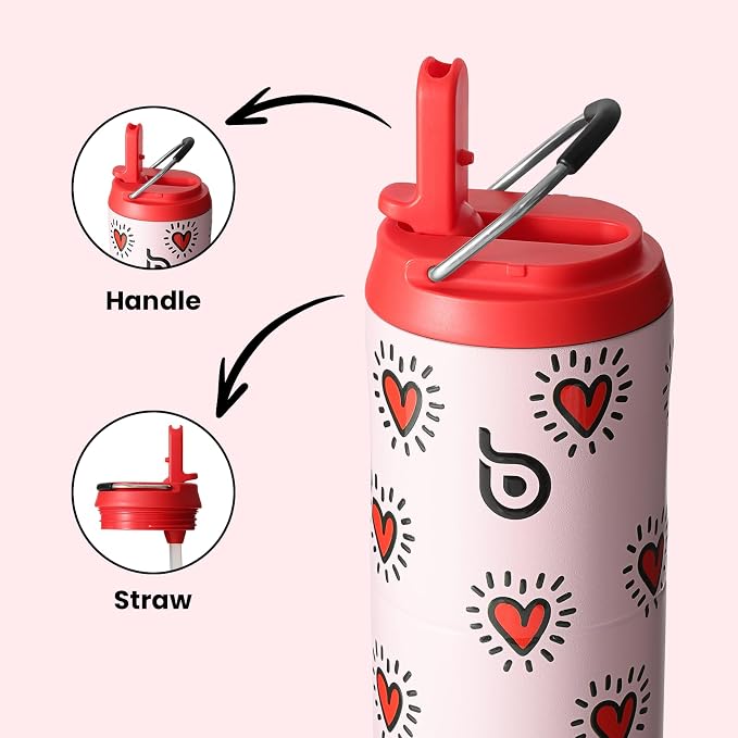 BOTTLE BOTTLE Insulated Water Bottle 24oz with Straw Lid and Handle Sports | for Travel Gym school,Stainless Steel Water Bottles,Double-Wall,Vacuum Metal,Leak Proof,BPA-Free