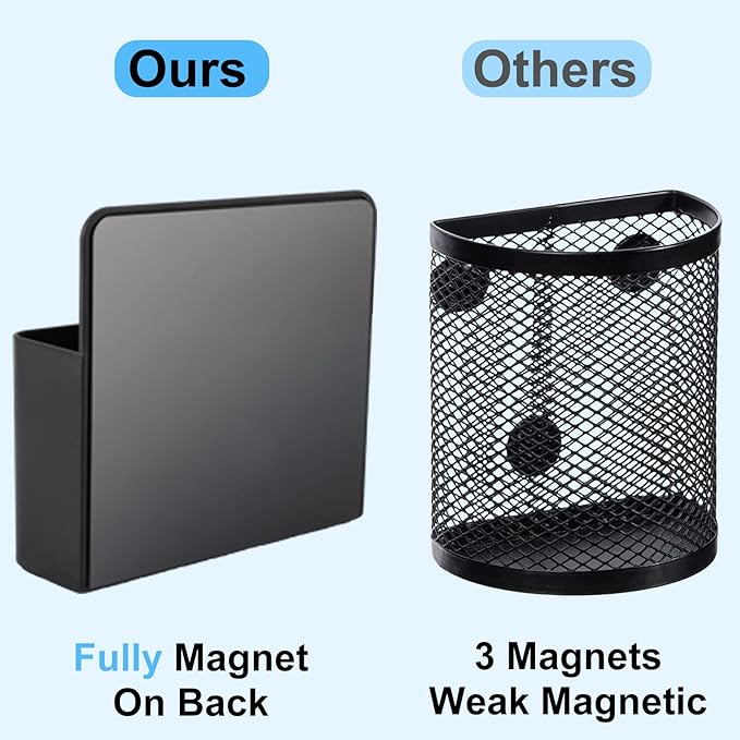 KITANIS Magnetic Pen Holder,2 Pack Magnetic Dry Erase Marker Holder with Generous Compartments,Strong Magnet Storage Marker Pen Pencil Organizer for Refrigerator,Whiteboard,Locker Accessories