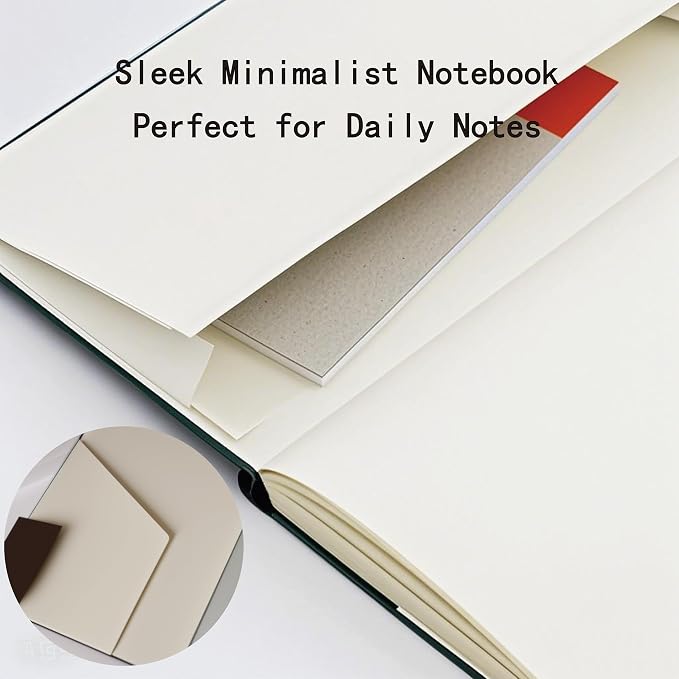 A5 Notebook, Journal Leather Hardcover 192 Pages Thick Paper with 100GSM Blanks/Dotted/Grid, with Elastic Band & Inner Pocket for Writing and Sketching