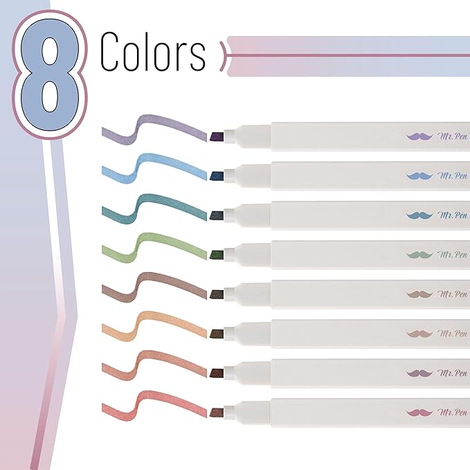 Mr. Pen- Aesthetic Bible Highlighters No Bleed Through Assorted Color | 8 pcs, Cute Highlighter for Journaling Supplies and School Accessories, Bible Highlighters and Pens No Bleed