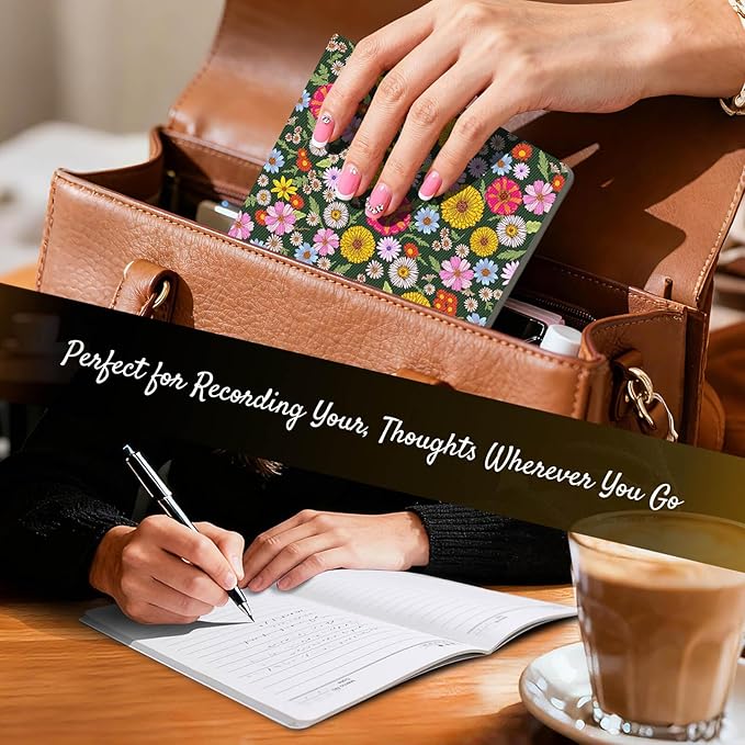 Stitched Composition Notebooks 2-Pack with Unique Art Designed Cover, A5 Lined Diary (8.2"L*5.5"W), Lay Flat Design, Thicked Paper Writes Smoothly for School and Office (Happy Garden)