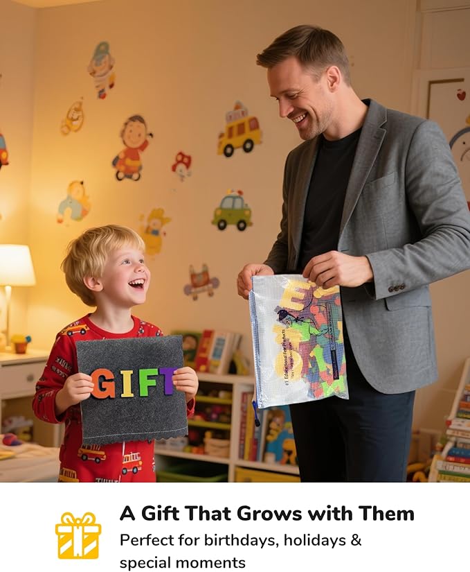 CHEFAN Felt Board - Large Flannel Board for Wall, 104 Felt Letters, 32'' X 22'' Interactive Storytelling & Play Learning for Home & Classroom Use(2 Sets of Uppercase&Lowercase Letters)