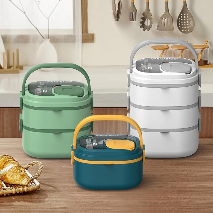 PEDECO Stackable Stainless Steel Bento Box with Insulated bag,Adult & Kids Luch Box,Leak-Proof,1-Tier Bento box,Lunch Box With Portable Sauce Pod and Cutlery-for Teens/Toddler,Dishwasher Safe,Blue