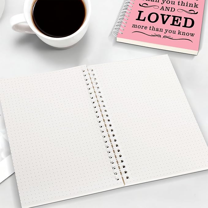 JOHSBYD 2Pcs Spiral Dotted Notebook,Inspirational Gifts A5 Dot Grid