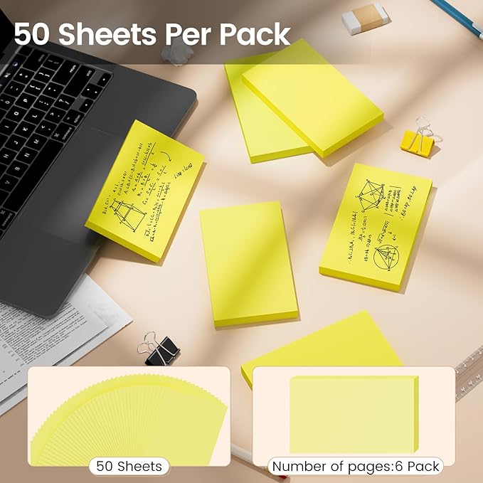 Index Cards 3x5 Inch, 300sheets, Flash Cards, Blank Yellow Note Cards Paper For Studying, Schools Supplies, College, Office And Home Organization, Note Taking Supplies