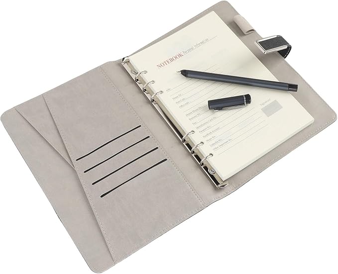 Qinlorgo Smart Digital Pen Notebook Set, Bluetooth 5.0 Reusable Notebook, Smart Pen Set with Real Time Sync Note Taking & Convert to Text, Compatible with Android Phones Tablets (Black)