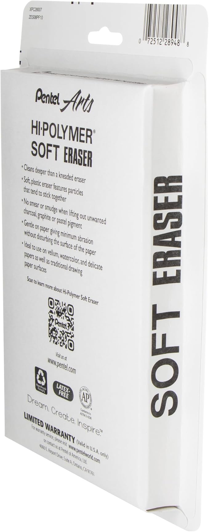 Pentel Clean Eraser, No Mess- No Residue, Hi-Polymer Soft Erasers for Pencils - White - 10 Pack - for Art, Office, and School use (10)