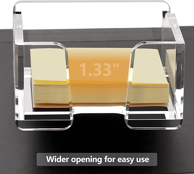 SANRUI Acrylic Sticky Note Holder , for Post-it Note Pad Dispenser Desktop Accessories Organization, Self Memo Pad for School Office Desk Supplies ( 3''x3'' Clear)