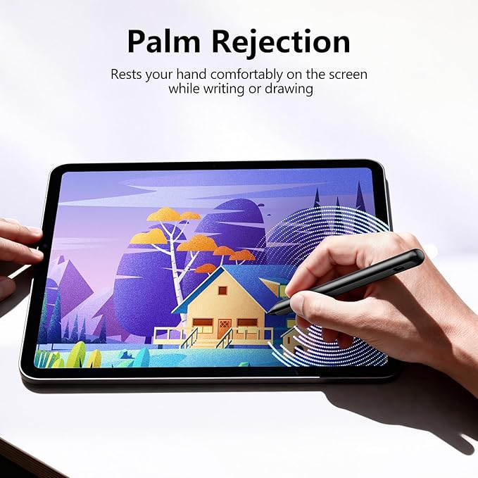 Stylus Pen for iPad 6th-11th Generation-2X Fast Charge Active Pencil Compatible with 2018-2026 Apple iPad Pro 11"/12.9"/M4, iPad Air 3/4/5/M2/M3/M4,iPad mini 5/6/7 Gen-Black