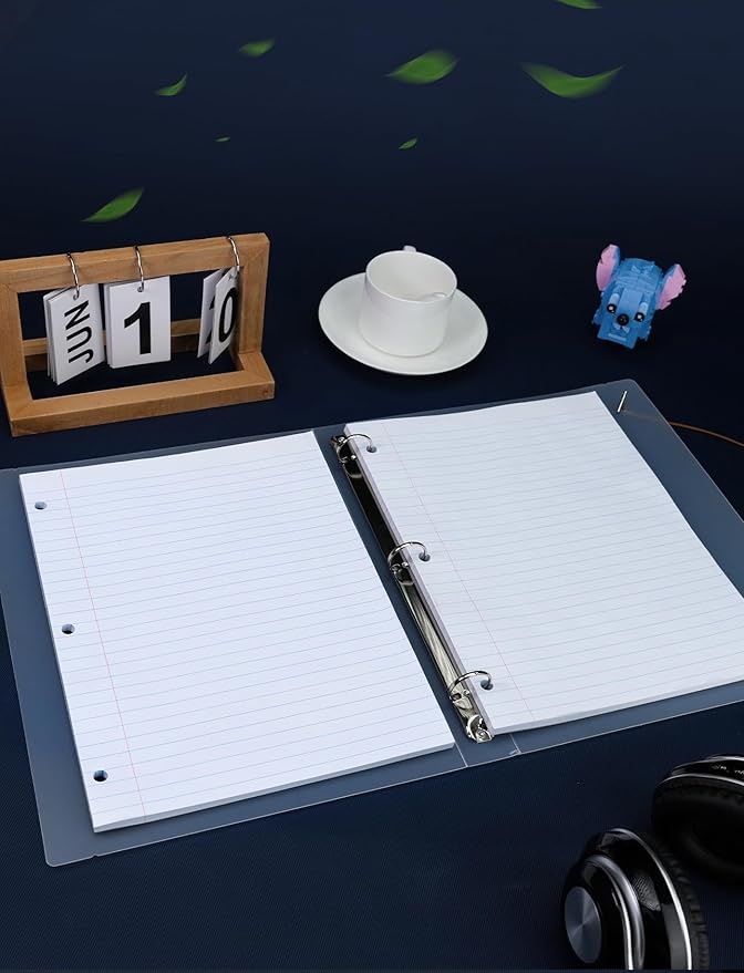 Loose Leaf Paper, 300 Sheets Filler Notebook Paper, 3-Hole Punched Binder Papers 8-1/2 x 11 In, Wide Ruled Lined Paper 8.5 x 11 for 3 Ring Binder, White, 3 Pack, 100 Sheets/Pad