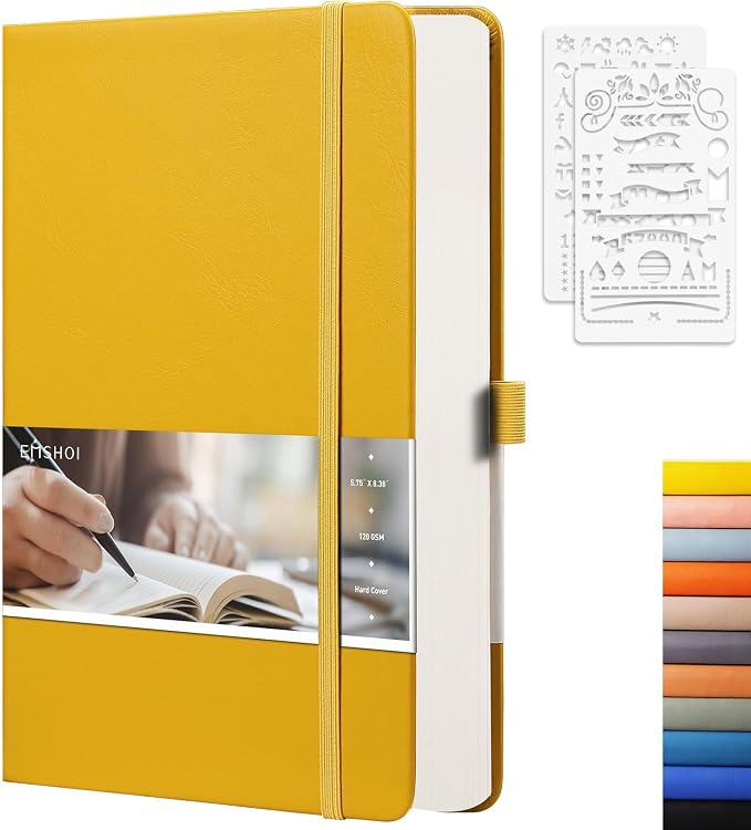 EMSHOI Dotted Journal Notebook, 256 Pages, A5 Size (5.7'' x 8.3'')
