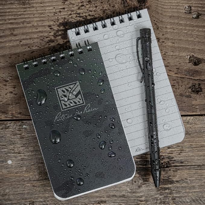 Rite in the Rain Weatherproof Top Spiral Notebook, 3”x 5”, NightHawk Camo Cover, Universal Pattern, 3 Pack (No. NHC35-3)