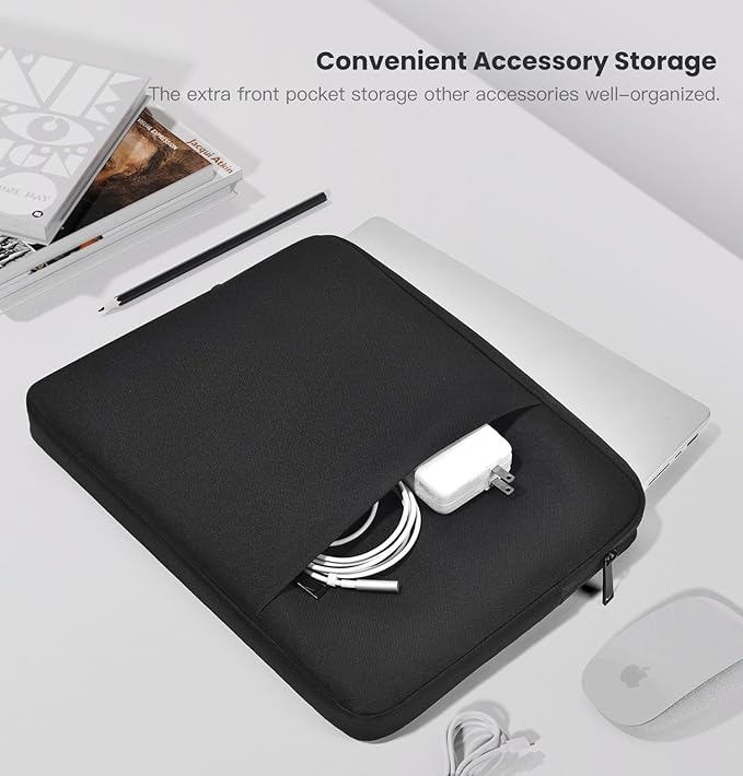 15 inch 360° Protective Laptop Sleeve for 2025-2023 MacBook Air 15.3 inch M4/M3/M2 Chip A3241 A3114 A2941, Shockproof Water-Resistant Laptop Case Bag Cover w/Accessory Pocket