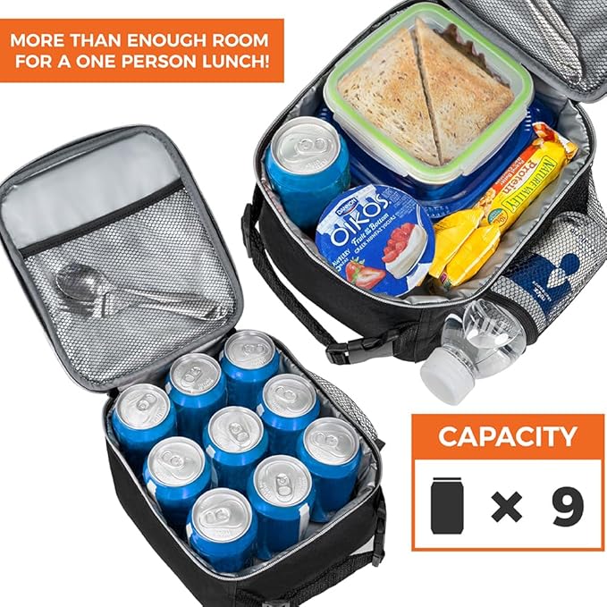 opux Premium Insulated Lunch Box, Soft School Lunch Bag for Kids Boys Girls, Leakproof Small Lunch Pail Men Women Work, Reusable Compact Cooler Tote Lunchbox for Office Adult, Red