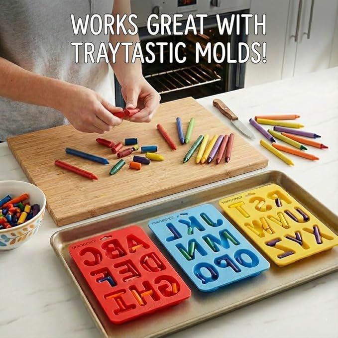 Craytastic! Bulk Unwrapped Crayons Box of 52 (Blue) for Crafting, Parties, Kids - Paperless Crayons, No Paper Wrapper - Safety Tested Compliant with ASTM D-4236