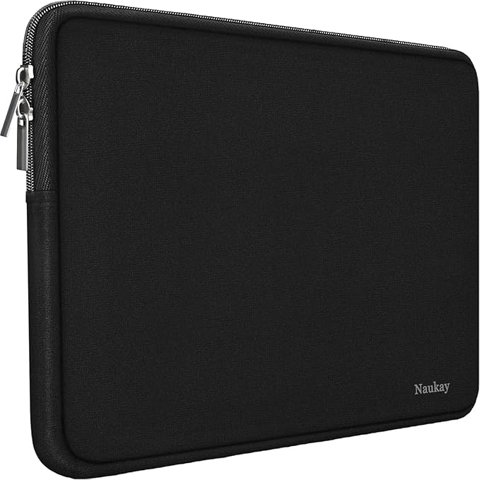 Naukay Laptop Sleeve Case, 15.6 Inch,Resistant Neoprene Notebook Computer Pocket Case/Tablet Briefcase Carrying Bag Compatible Asus/Dell/Fujitsu/HP/Sony/Toshiba/Acer- (Black)