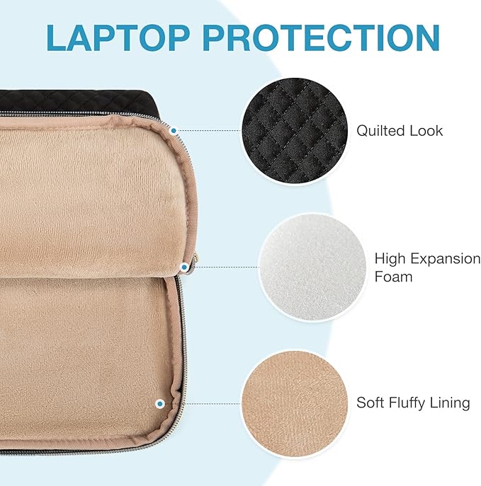 BAGSMART 15.6 Inch Laptop Case Sleeve Compatible with MacBook Pro 16 Inch,15.6 Inch HP,Dell,Acer Aspire,Asus Notebook, Lightweight Laptop Bag for Women with Shoulder Strap,Pocket,Handle, Navy Blue