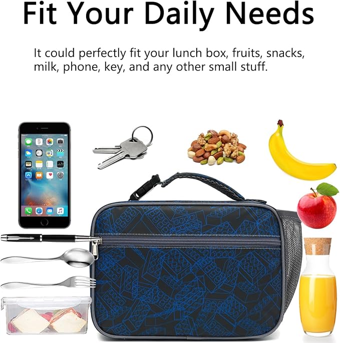GYEUKHAM Insulated Lunch Box for School, Thermal Reusable Durable Freezable Lunch Bags for Kids Boys Girls Men Women - Small Soft Cooler Portable Lunch Tote Kit for Work Picnic Travel,Brick