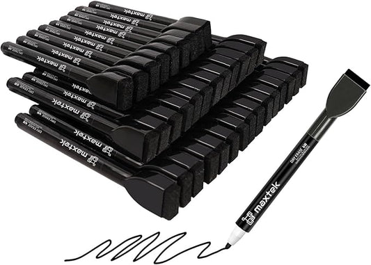 maxtek 36 Count Black Dry Erase Markers - Fine Tip Magnetic Thin Markers with Eraser, Low Odor Whiteboard Markers for Calendar Boards