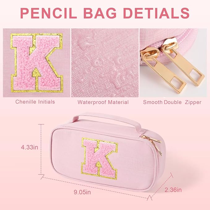 YOOLIFE Pencil Case for Girls, Cute Pencil Pouch Pen Case, Birthday Gifts for 3 4 5 6 7 8 9 10 11 12 13 Year Old Girls, C (Pink)