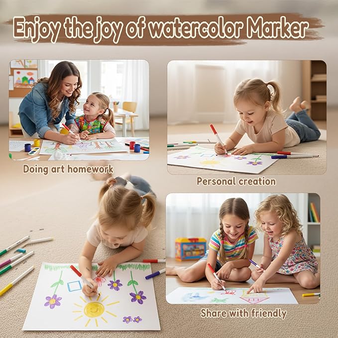 Lexio Washable Markers For Kids, 20 Vibrant Coloring, Washable Non Toxic Markers for Toddlers, Conical Tip, Easy Clean Coloring Book Marker Set for Kids Toddlers Adults Students (2 Box | 40 Markers)