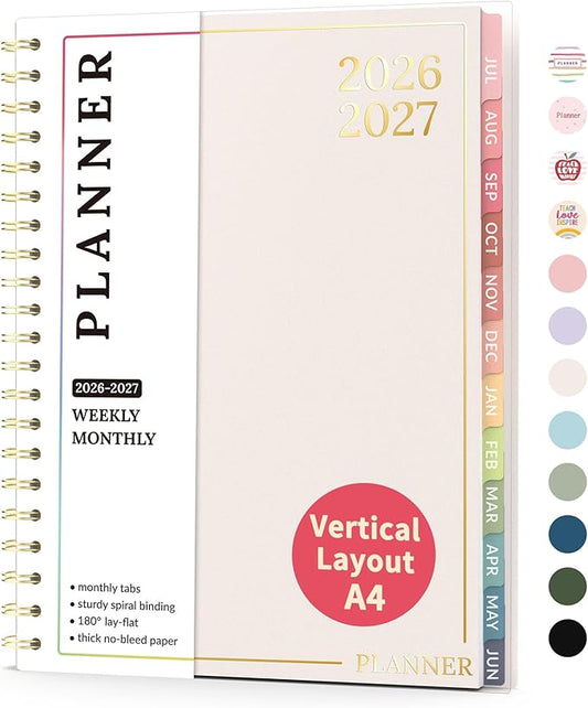 Teacher Planner 2026-2027, Forvencer Academic Planner 2026-2027, Jul 2026 - Jun 2027, 8.5"x11", Weekly & Monthly Planning Book with 7 Periods, School Agenda for Teacher Student Homeschool, A4, Beige