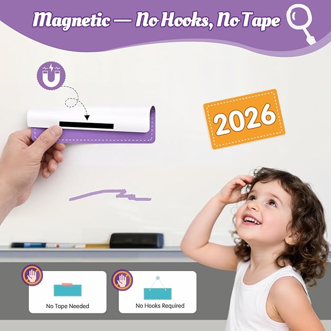 Colorful Magnetic Classroom Calendar for Whiteboard - 63 PCS Calendar Magnets Set with 2 Storage Boxes for Classroom & Home Decor