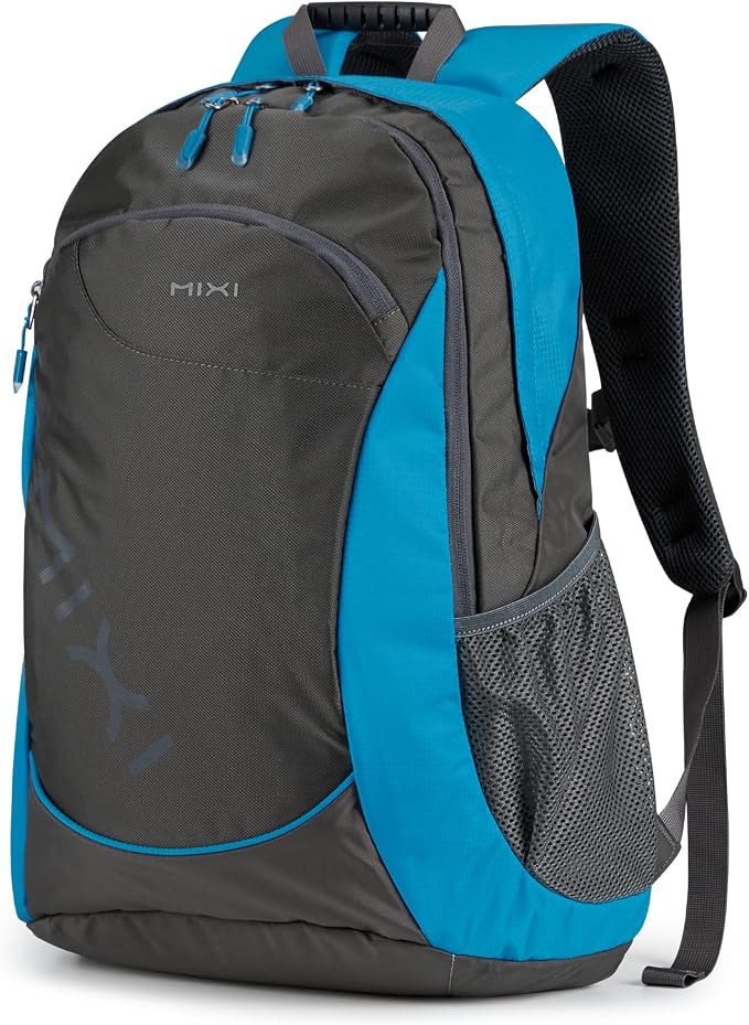 mixi 31L Ultra Lightweight Waterproof Travel Backpack, 18 inch Casual Daypack for Men Women, Durable Spacious Bag for Travel, Sports, Camping, Hiking & College, Blue