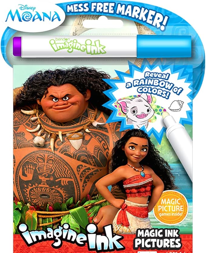 Imagine Ink Magic Pictures Coloring Activity Books Set - Moana, Trolls World Tour & Frozen II