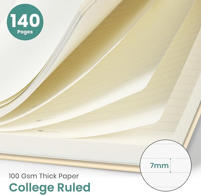 Taja Lined Spiral Notebook Journal for Women A5(5.8" × 8.3"), Cute Hardcover Notebook for Work, School & Note Taking, Pretty College Ruled Journal for Writing, 140 Pages, Monstera