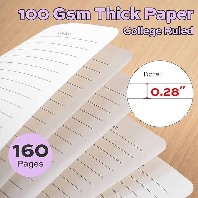 deli 3 Pack Lined Spiral Journal Notebook, 160 Pages, A5 (5.5"x8") Hardcover Writing Notebook, College Ruled Spiral Bound Journal for Women & Men - Perfect for Work, School, Office & Note Taking
