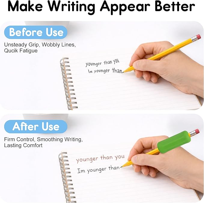 5-Pack Weighted Pencil Grips, Handwriting Aid for Children, Elderly, or Special Needs (Color 2)