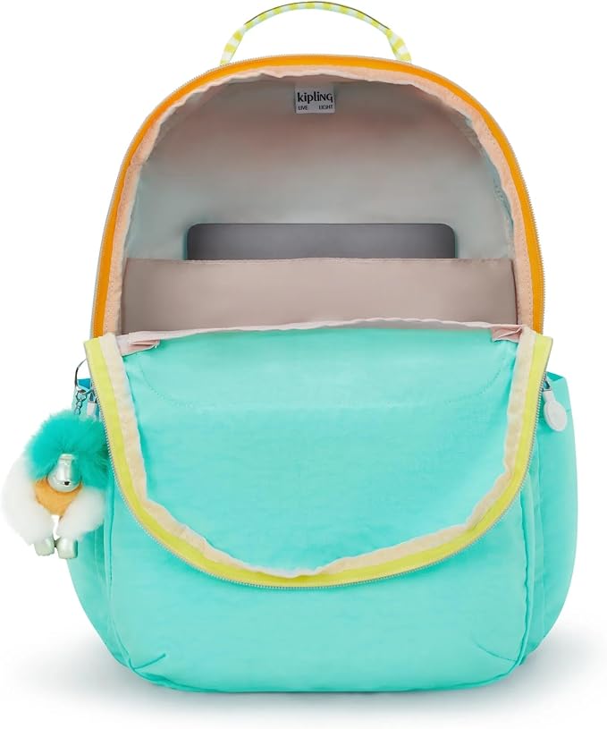 Kipling Women's Seoul Fc 15" Laptop Backpack, Durable, Roomy with Padded Shoulder Straps, Built-In Protective Sleeve