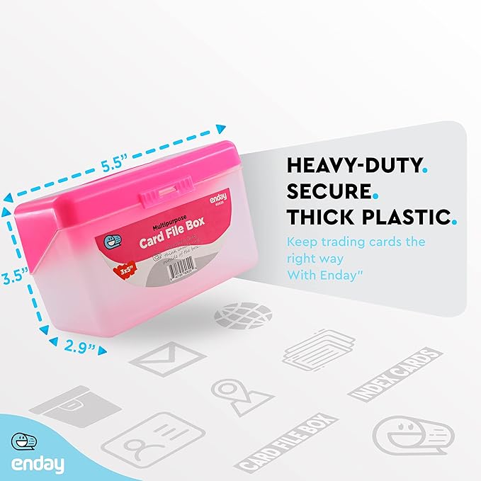 Enday Index Card Box Pink 3x5 Index Card Holder, Index Card Organizer, Flash Card Holder, Holds 250 Cards. (36 PC)