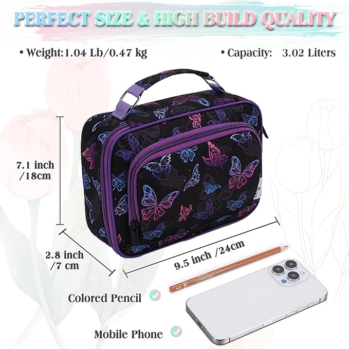 Large Pen Pencil Case,VONXURY High Capacity Art Colored Pencil Pouch Portable Stationery Organizer With 2 Detachable Layers 54 Slots Multiple Zipper Pockets for School Office College