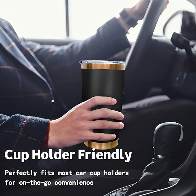 20 oz Tumbler Bulk 8 Pack Stainless Steel Tumbler with Lid and Straw, Double Wall Vacuum Insulated Travel Coffee Mug for Laser Engrave, Powder Coated Cup for Hot and Cold Drinks (Black,8 pack)