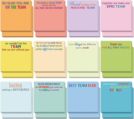 Yinder 24 Pcs Inspirational Sticky Notes Cute Motivational Sticky Notes Pad End of Year Employee Appreciation Gifts Bulk for Teacher Nurse Coworkers Office Supplies 3 x 3'' (Thank You,Elegant)