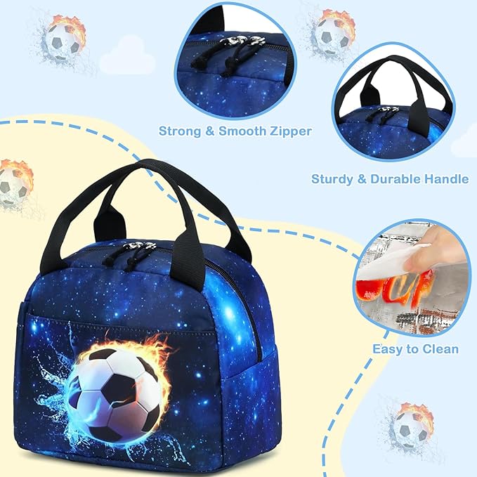 CAMTOP Boys Lunch Box Kids Insulated Lunch Bag Kids Cute Lunchbox for Boys Loncheras Para Niños