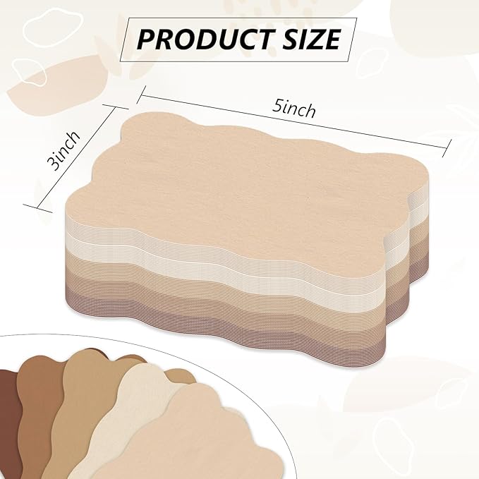 Whaline 150Pcs Coffee Brown Index Cards 3 x 5 Inch Scalloped Cardstock Flashcard Earth Tone Blank Index Cards for Note-taking Studying Organizing School Office Supplies