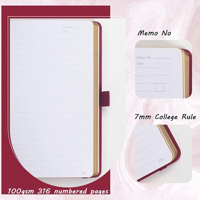 TIEFOSSI Line Journal Notebook, A5 Hardcover Rule Journal for Women Men