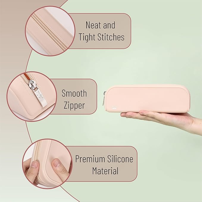 Mr. Pen- Silicone Pencil Case, Aesthetic Pencil Bag for Women, Makeup Pouch, Multifunctional Pouch for Stationery, Cosmetics and Electrical Goods Storage