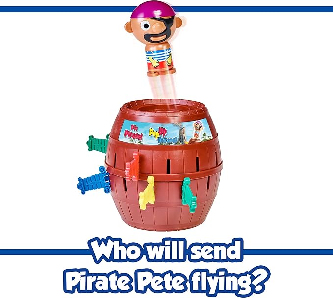 TOMY Pop Up Pirate Board Game - Family and Preschool Kids Games for Family Game Night - Winter Break Activities- Girls and Boys Games - 2-4 Players - Ages 4 Years and Up