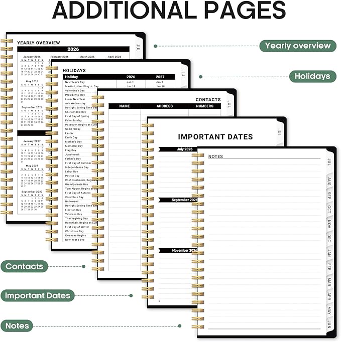 Planner 2026-2027, Academic Year Weekly and Monthly Calender Planner, from Jul 2026 - Jun 2027, Spiral Bound School Planning Book, Perfect for Teacher, Student, Women & Men, A5 (6.3" x 8.5"), Forest Myth