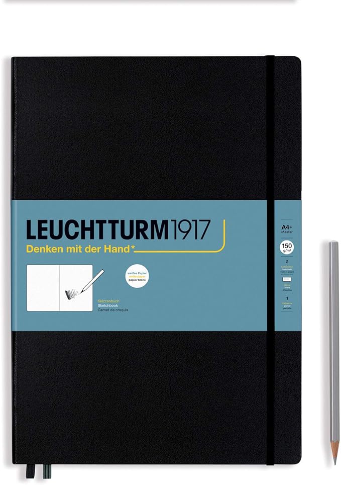 Leuchtturm1917 - Master A4 Hardcover Sketchbook (Black) - 112 Pages of 150g/m² Paper