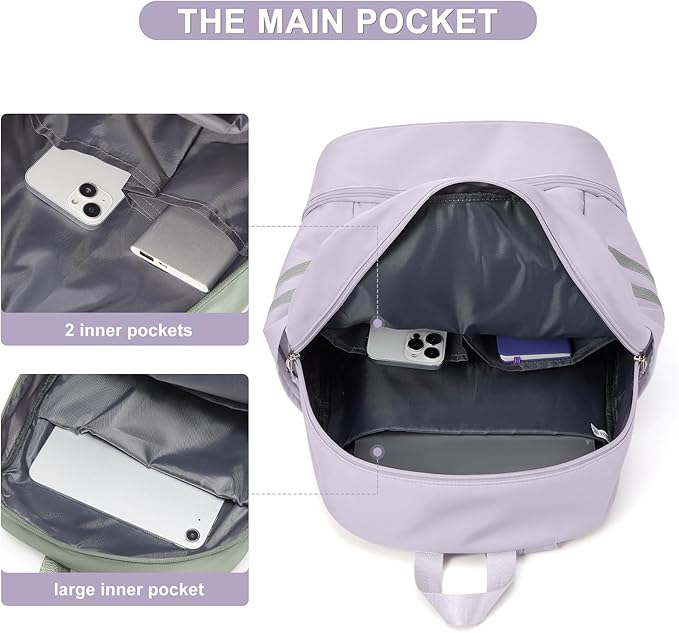 coofay Gym Backpack For Women Waterproof Sports Backpack With Shoe Compartment Lightweight Travel Backpacks Small Gym Bag Dance Volleyball Backpacks