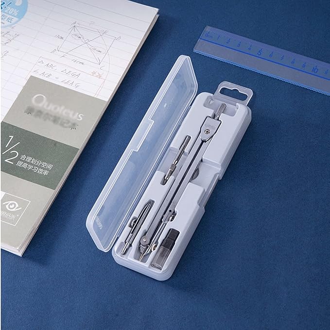 Drawing Compass Drafting Tools Geometric Compass Set Metal Drawing Tool Professional Compass and Pencil-Filled Student Supplies Circle Drawing Tool Math Ruler Kit